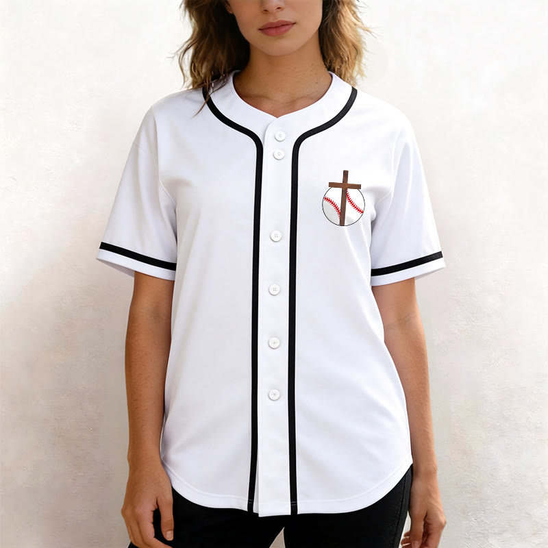 Christianartworkshop Philippiens 4:13 Maillot de baseball Foi : T-shirt de sport avec croix, devise, force et dévotion - image 15