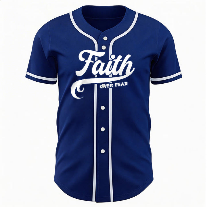 Christianartworkshop Maillot de baseball unisexe personnalisé avec nom et numéro « La foi plutôt que la peur » - image 13
