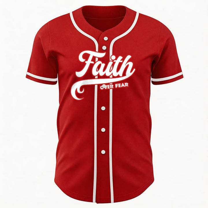 Christianartworkshop Maillot de baseball unisexe personnalisé avec nom et numéro « La foi plutôt que la peur » - image 27