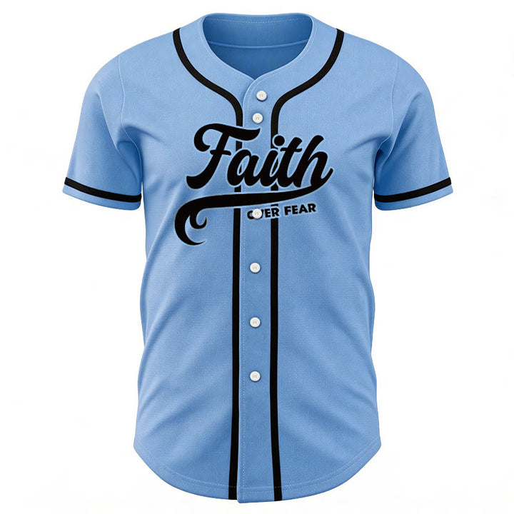 Christianartworkshop Maillot de baseball unisexe personnalisé avec nom et numéro « La foi plutôt que la peur » - image 41