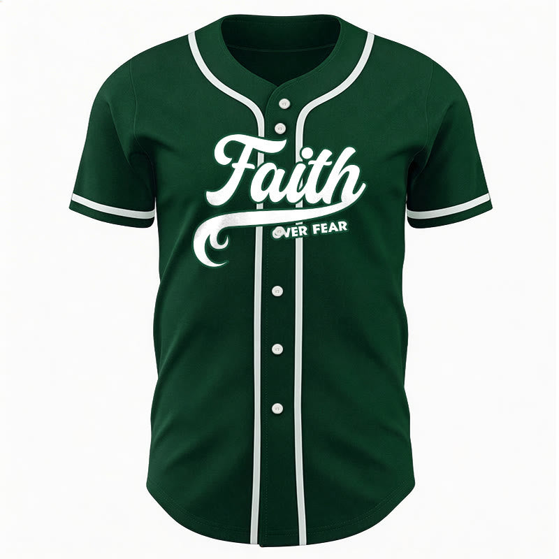 Christianartworkshop Maillot de baseball unisexe personnalisé avec nom et numéro « La foi plutôt que la peur » - image 48