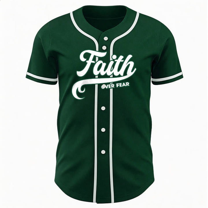 Christianartworkshop Maillot de baseball unisexe personnalisé avec nom et numéro « La foi plutôt que la peur » - image 48