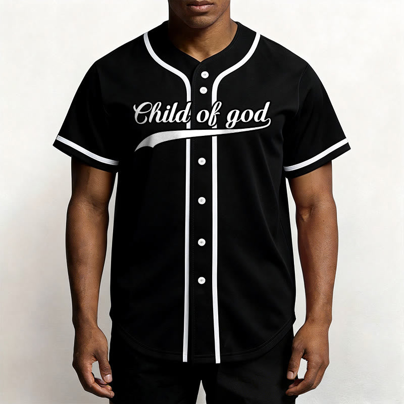 Maillot de baseball unisexe personnalisé avec nom et numéro « Enfant de Dieu » de Christianartworkshop - image 30