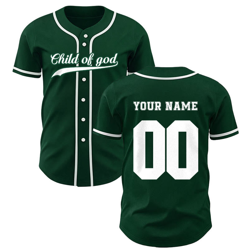 Maillot de baseball unisexe personnalisé avec nom et numéro « Enfant de Dieu » de Christianartworkshop - Vert - 5XL - Nom & Numéro personnalisé - image 50