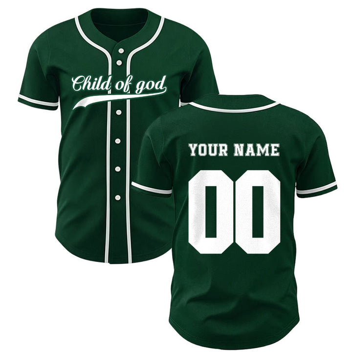 Maillot de baseball unisexe personnalisé avec nom et numéro « Enfant de Dieu » de Christianartworkshop - Vert - 5XL - Nom & Numéro personnalisé - image 50