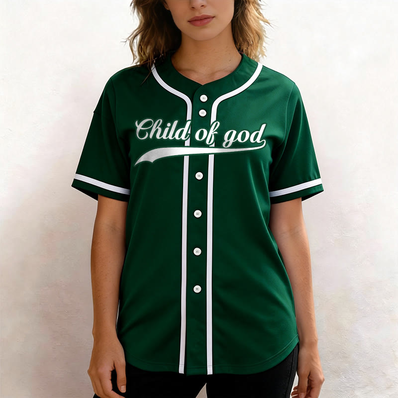 Maillot de baseball unisexe personnalisé avec nom et numéro « Enfant de Dieu » de Christianartworkshop - image 53