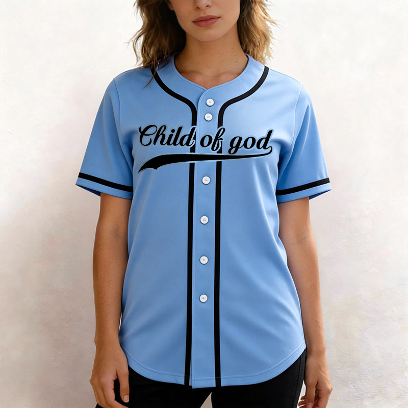 Maillot de baseball unisexe personnalisé avec nom et numéro « Enfant de Dieu » de Christianartworkshop - image 46