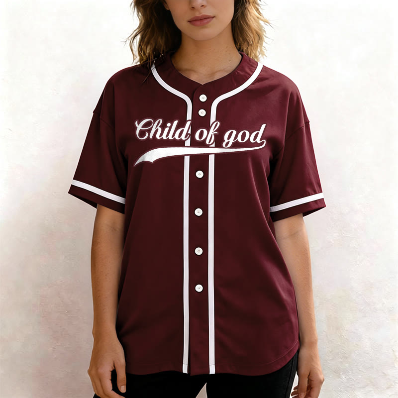Maillot de baseball unisexe personnalisé avec nom et numéro « Enfant de Dieu » de Christianartworkshop - image 39