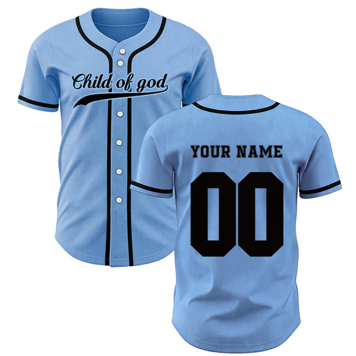 Maillot de baseball unisexe personnalisé avec nom et numéro « Enfant de Dieu » de Christianartworkshop - Bleu - 5XL - Nom & Numéro personnalisé - image 43