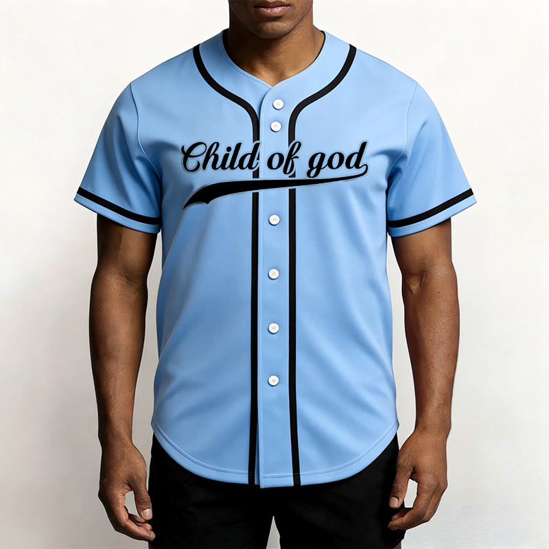 Maillot de baseball unisexe personnalisé avec nom et numéro « Enfant de Dieu » de Christianartworkshop - image 44