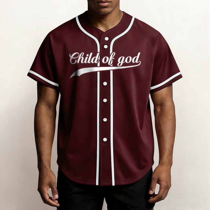 Maillot de baseball unisexe personnalisé avec nom et numéro « Enfant de Dieu » de Christianartworkshop - image 37