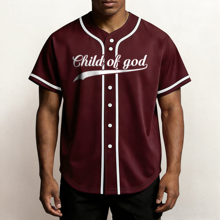 Maillot de baseball unisexe personnalisé avec nom et numéro « Enfant de Dieu » de Christianartworkshop - image 37