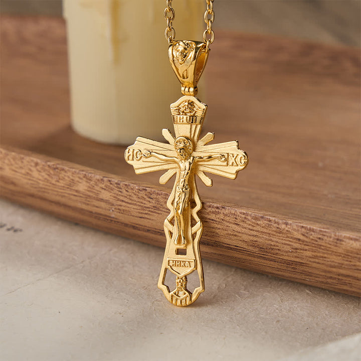 Christianartworkshop Collier Croix Chrétienne : Histoire de sacrifice et parure intemporelle - Doré - 70 cm - image 3