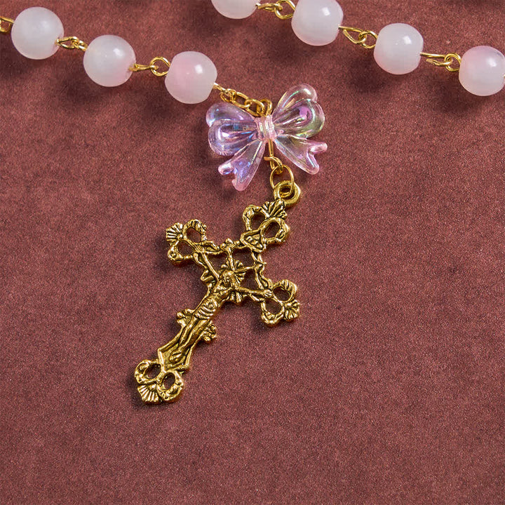 Christianartworkshop Chapelet violet à nœud et perles de verre à changement de couleur UV : Quand la lumière rencontre la foi - image 9
