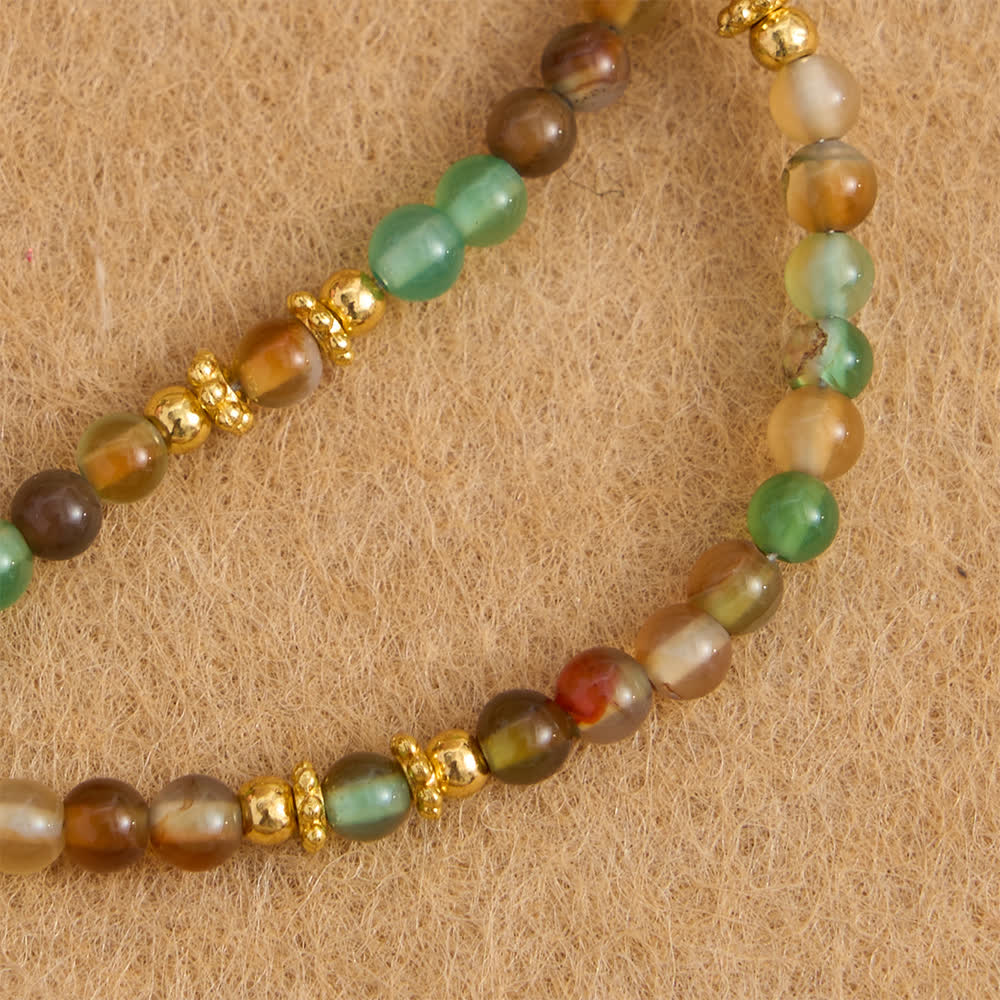 Christianartworkshop Bracelet chapelet magnétique en agate paon avec saint Benoît doré - image 8