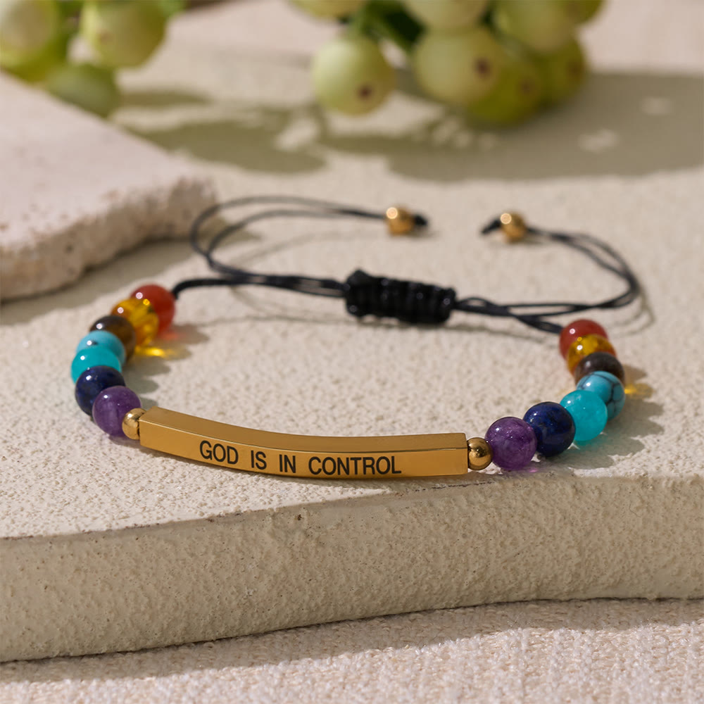 Christianartworkshop Bracelet de foi ajustable en pierre naturelle avec carte de rappel biblique - image 2