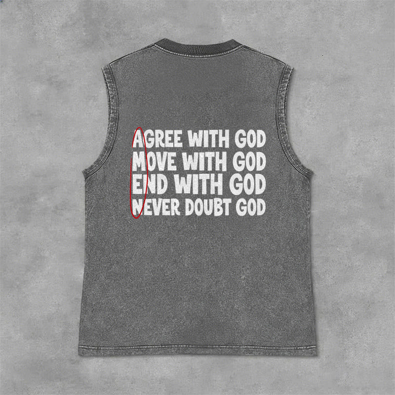 Christianartworkshop Débardeur délavé « D'accord » - Gris - 2XL - image 6