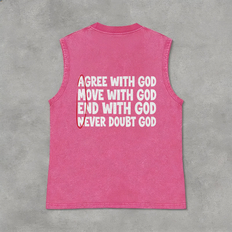 Christianartworkshop Débardeur délavé « D'accord » - Rose - 2XL - image 12