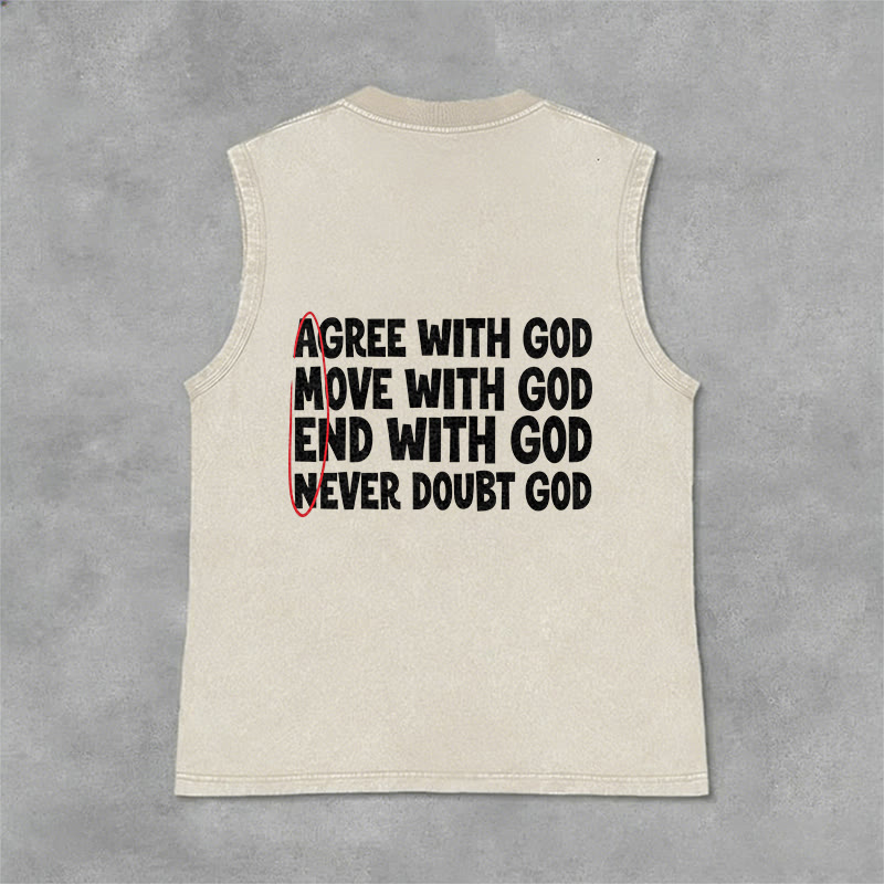 Christianartworkshop Débardeur délavé « D'accord » - Beige - 2XL - image 0