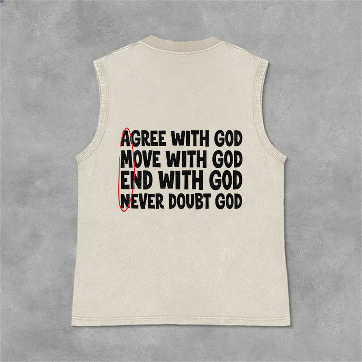 Christianartworkshop Débardeur délavé « D'accord » - Beige - 2XL - image 0