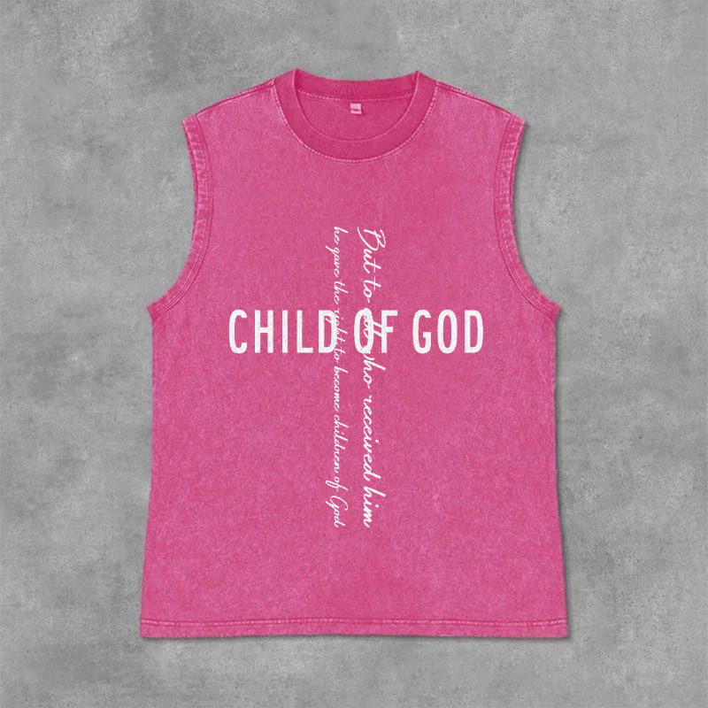 Christianartworkshop Débardeur unisexe délavé avec inscription biblique « Enfant de Dieu » - Rose - 2XL - image 12