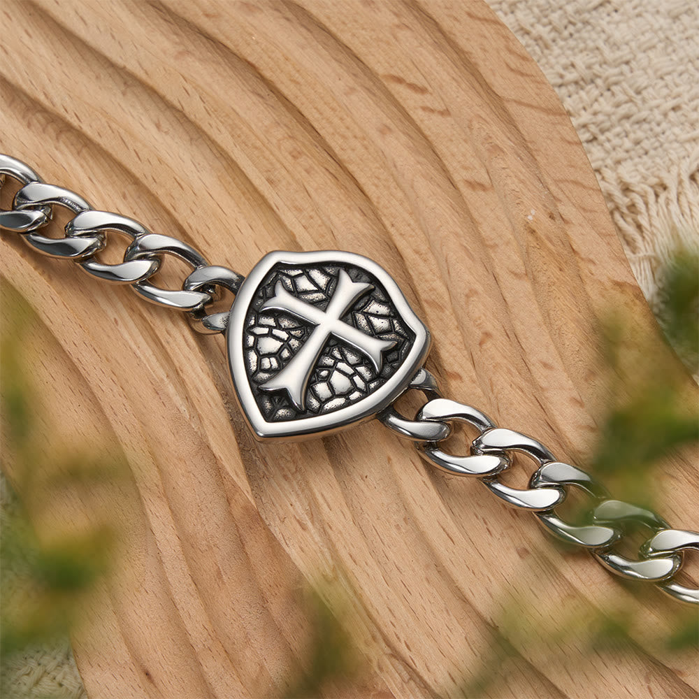 Christianartworkshop Bracelet croix à maillons épais texturés : symbole de foi et de style inébranlables - image 6