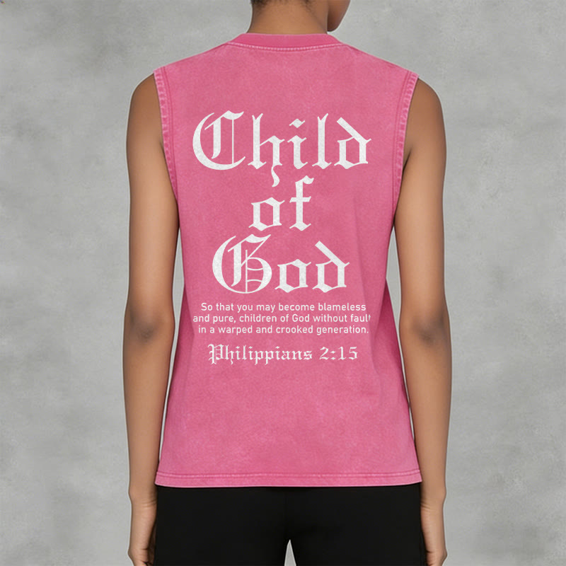 Christianartworkshop Débardeur unisexe délavé « Enfant de Dieu Philippiens 2:15 » - image 14