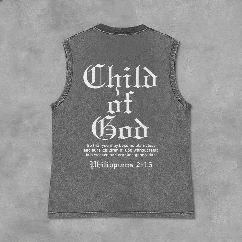 Christianartworkshop Débardeur unisexe délavé « Enfant de Dieu Philippiens 2:15 » - Gris - 2XL - image 3