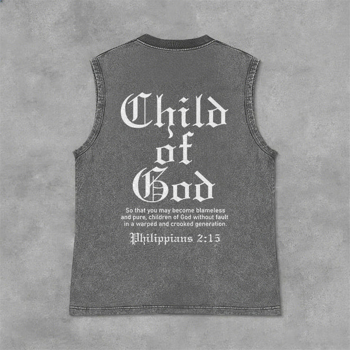 Christianartworkshop Débardeur unisexe délavé « Enfant de Dieu Philippiens 2:15 » - Gris - 2XL - image 3