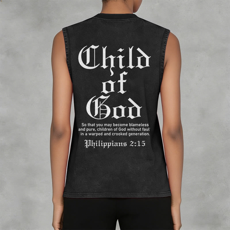 Christianartworkshop Débardeur unisexe délavé « Enfant de Dieu Philippiens 2:15 » - image 11