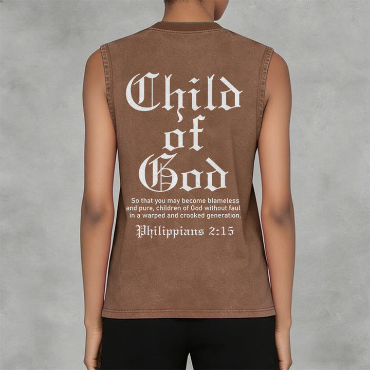 Christianartworkshop Débardeur unisexe délavé « Enfant de Dieu Philippiens 2:15 » - image 2