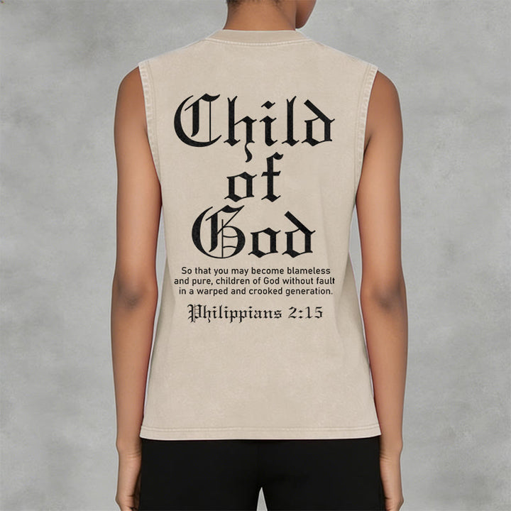 Christianartworkshop Débardeur unisexe délavé « Enfant de Dieu Philippiens 2:15 » - image 8