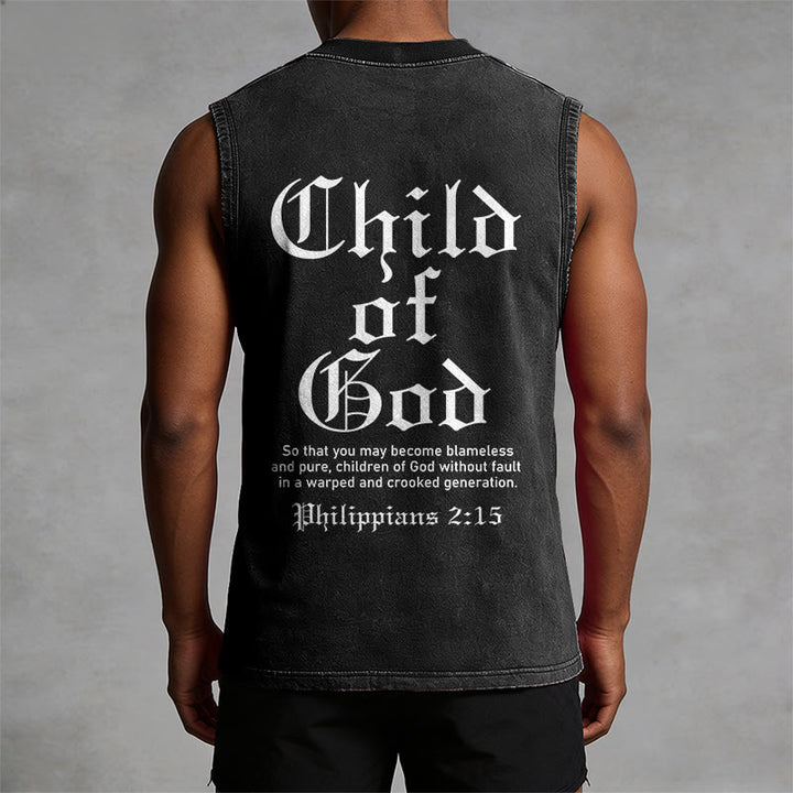 Christianartworkshop Débardeur unisexe délavé « Enfant de Dieu Philippiens 2:15 » - image 10