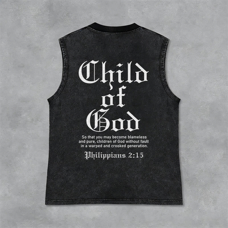 Christianartworkshop Débardeur unisexe délavé « Enfant de Dieu Philippiens 2:15 » - Noir - 2XL - image 9