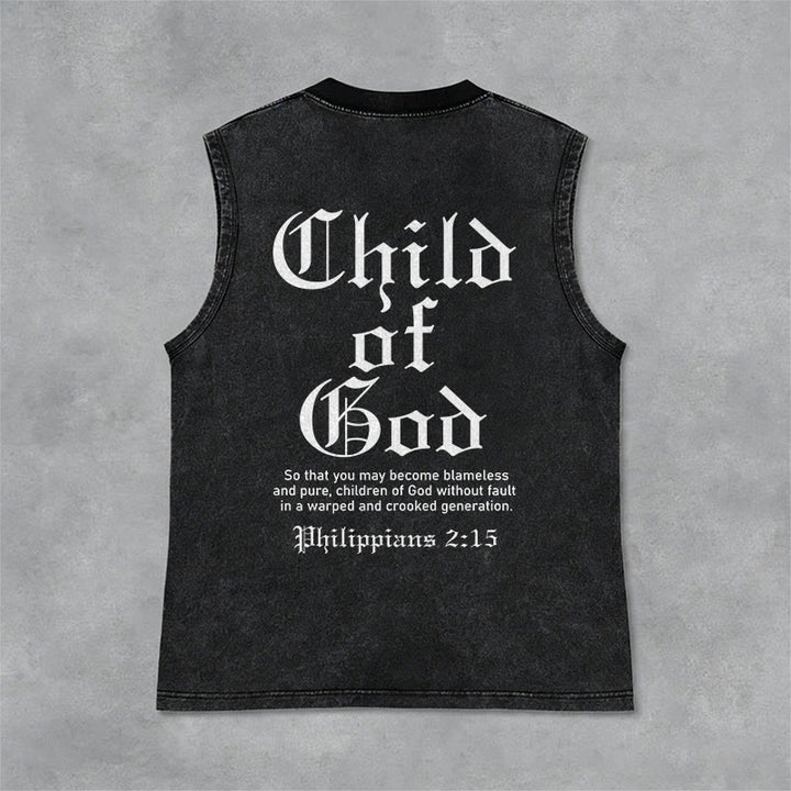 Christianartworkshop Débardeur unisexe délavé « Enfant de Dieu Philippiens 2:15 » - Noir - 2XL - image 9