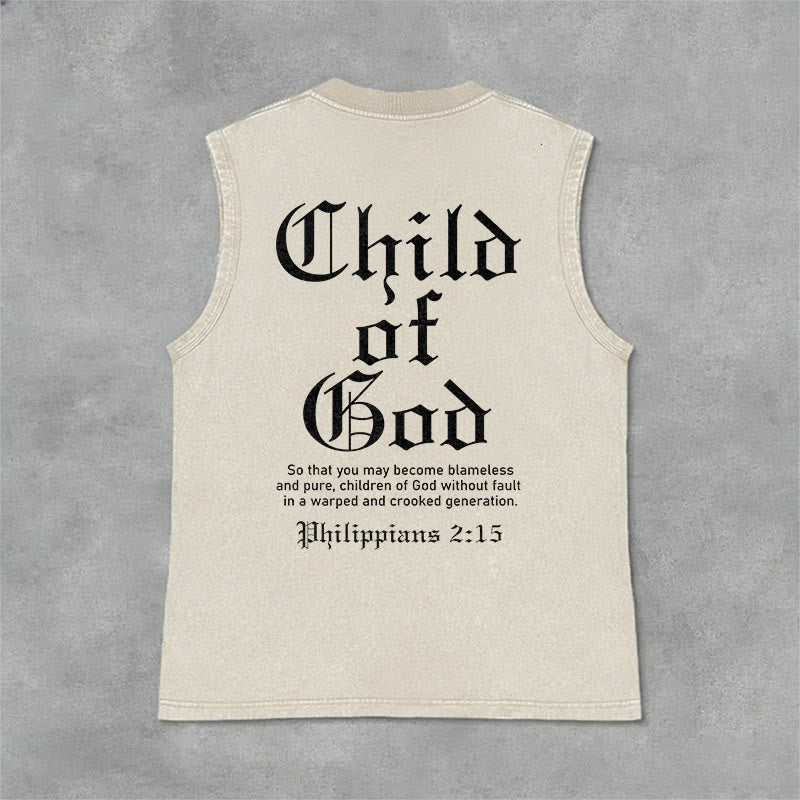 Christianartworkshop Débardeur unisexe délavé « Enfant de Dieu Philippiens 2:15 » - Beige - 2XL - image 6