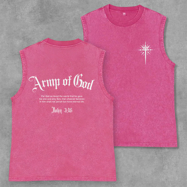 Christianartworkshop Homme de Dieu Jean 3:16 Débardeur unisexe délavé - Rose - 2XL - image 0