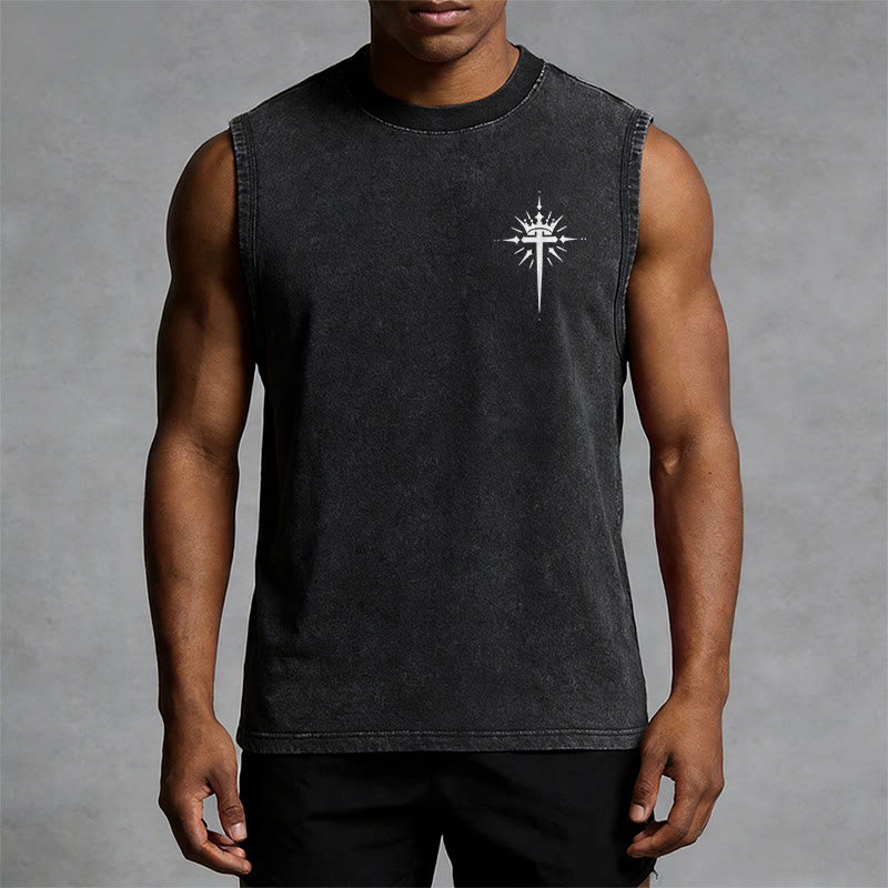 Christianartworkshop Homme de Dieu Jean 3:16 Débardeur unisexe délavé - image 9