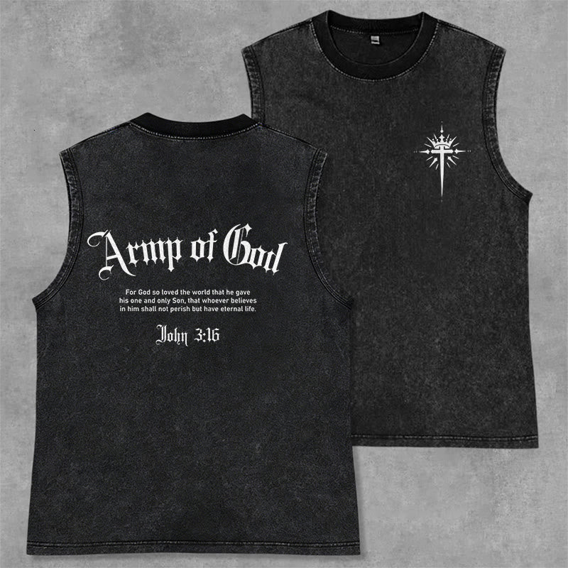 Christianartworkshop Homme de Dieu Jean 3:16 Débardeur unisexe délavé - Noir - 2XL - image 7