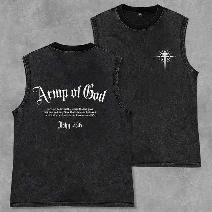 Christianartworkshop Homme de Dieu Jean 3:16 Débardeur unisexe délavé - Noir - 2XL - image 7