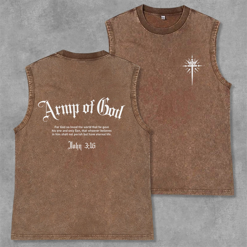 Christianartworkshop Homme de Dieu Jean 3:16 Débardeur unisexe délavé - Brun - 2XL - image 14