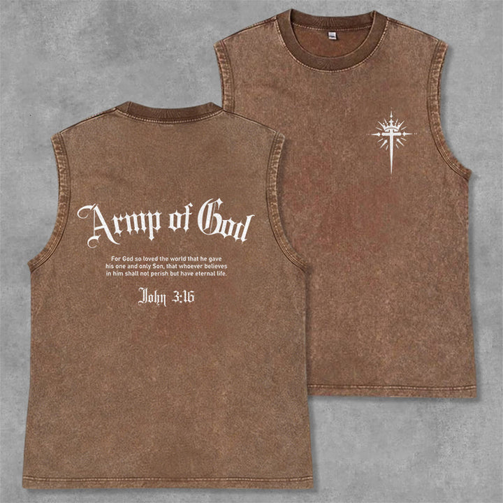 Christianartworkshop Homme de Dieu Jean 3:16 Débardeur unisexe délavé - Brun - 2XL - image 14
