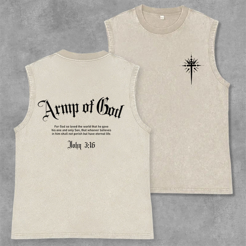 Christianartworkshop Homme de Dieu Jean 3:16 Débardeur unisexe délavé - Beige - 2XL - image 28