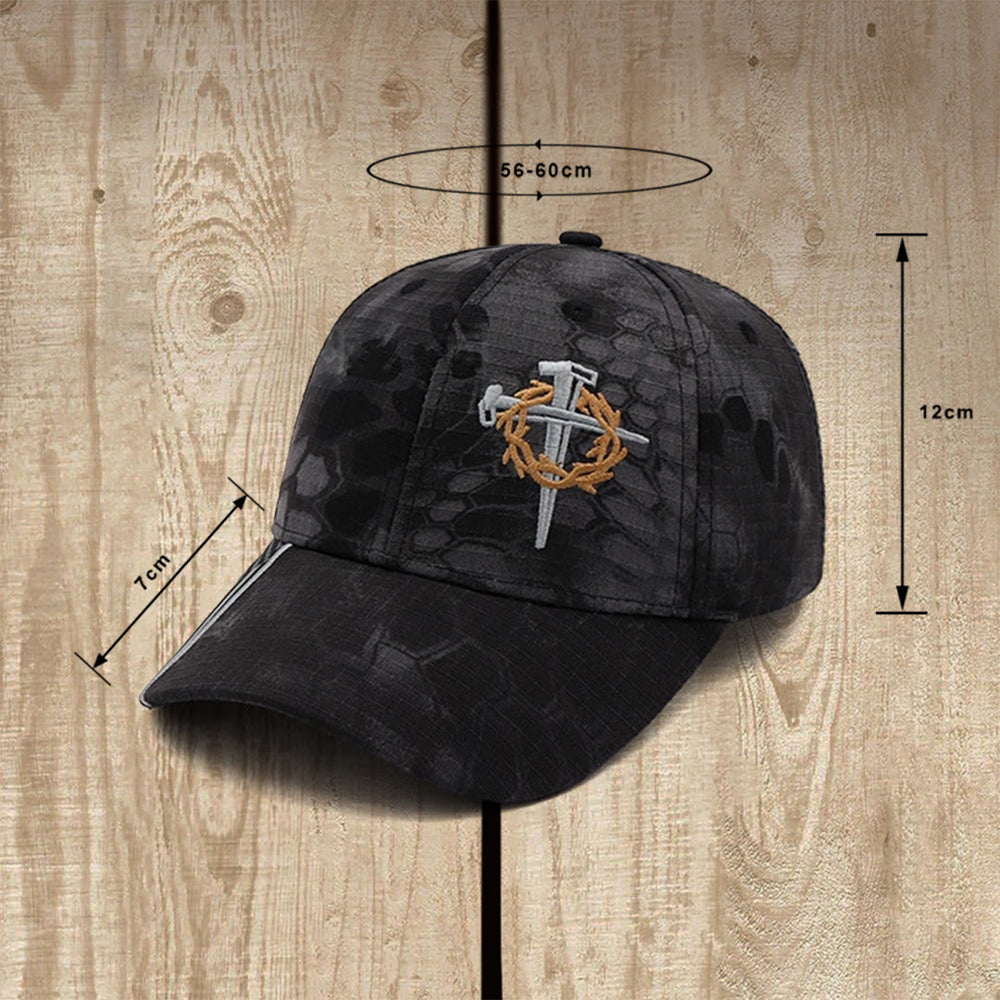Christianartworkshop Casquette de camionneur brodée avec croix et couronne d'épines - image 1