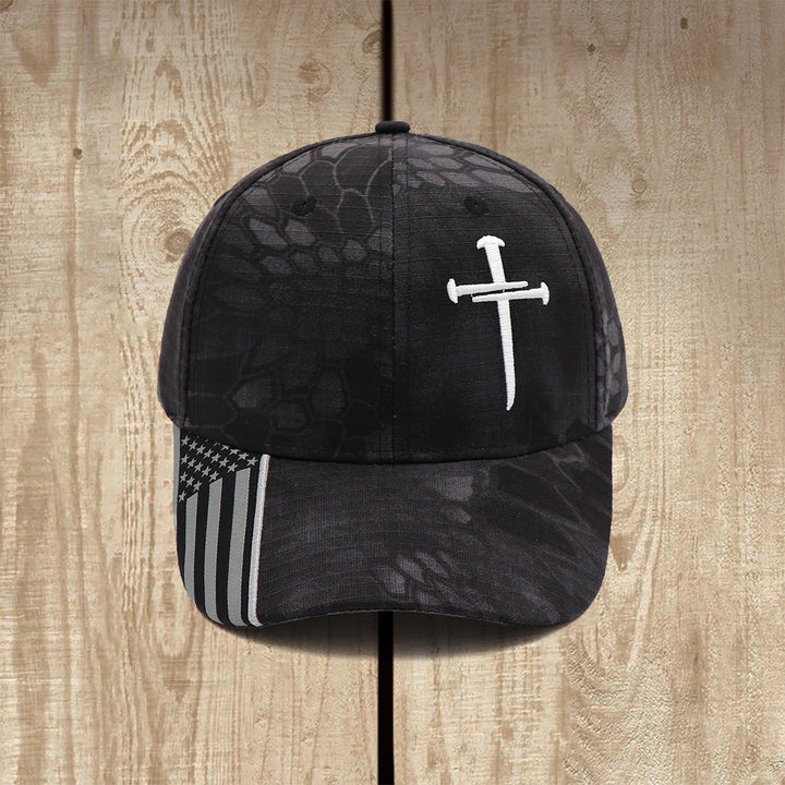 Christianartworkshop Casquette de camionneur brodée avec croix et couronne d'épines - Noir - image 9
