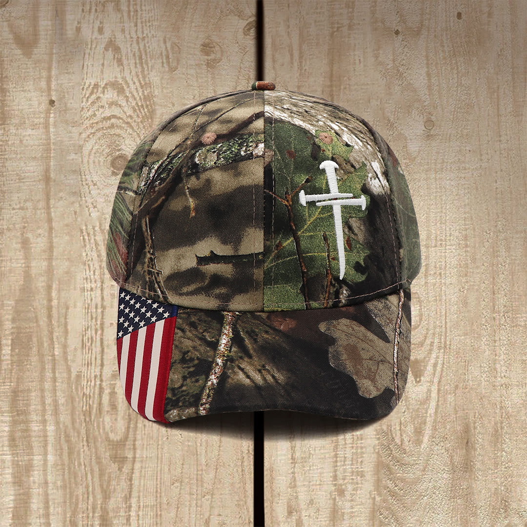 Christianartworkshop Casquette de camionneur brodée avec croix et couronne d'épines - Camouflage - image 3