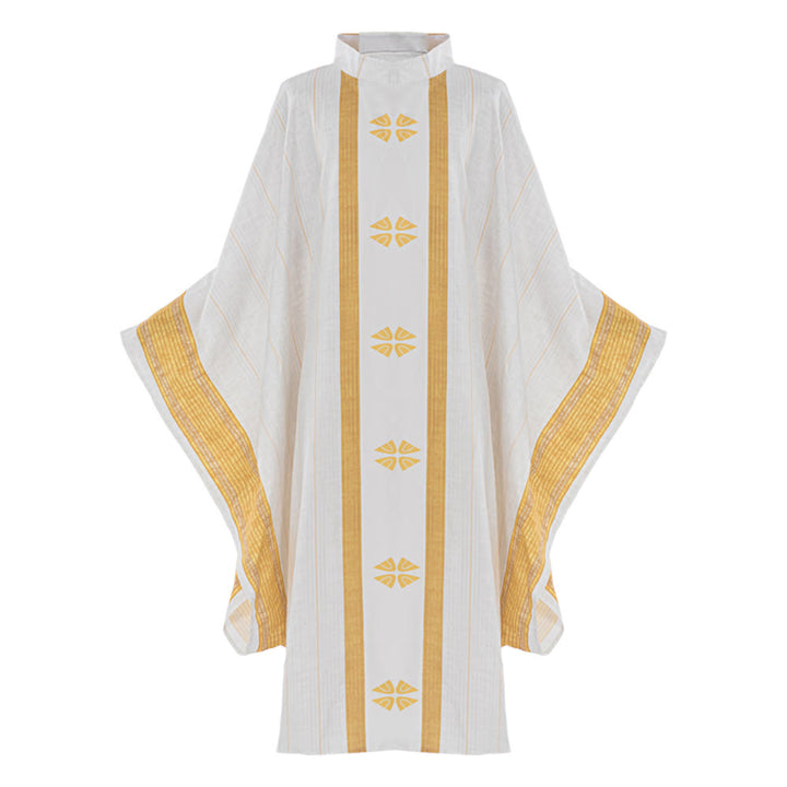 Christianartworkshop Chasuble liturgique pour les cérémonies sacrées - Blanc - Taille unique convenant à la plupart des morphologies - image 2