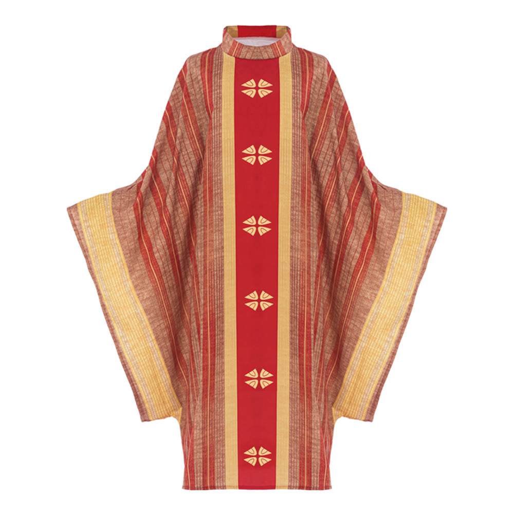 Christianartworkshop Chasuble liturgique pour les cérémonies sacrées - Rouge - Taille unique convenant à la plupart des morphologies - image 1