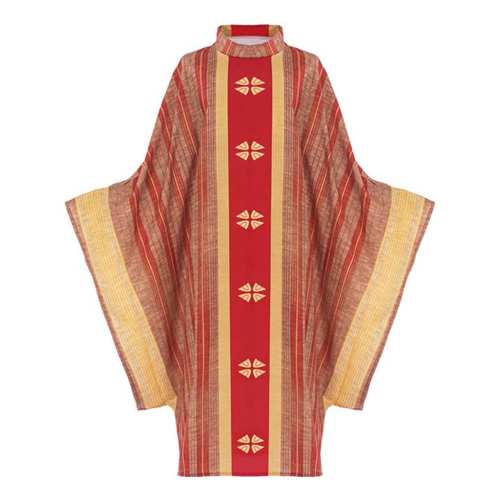 Christianartworkshop Chasuble liturgique pour les cérémonies sacrées - Rouge - Taille unique convenant à la plupart des morphologies - image 1