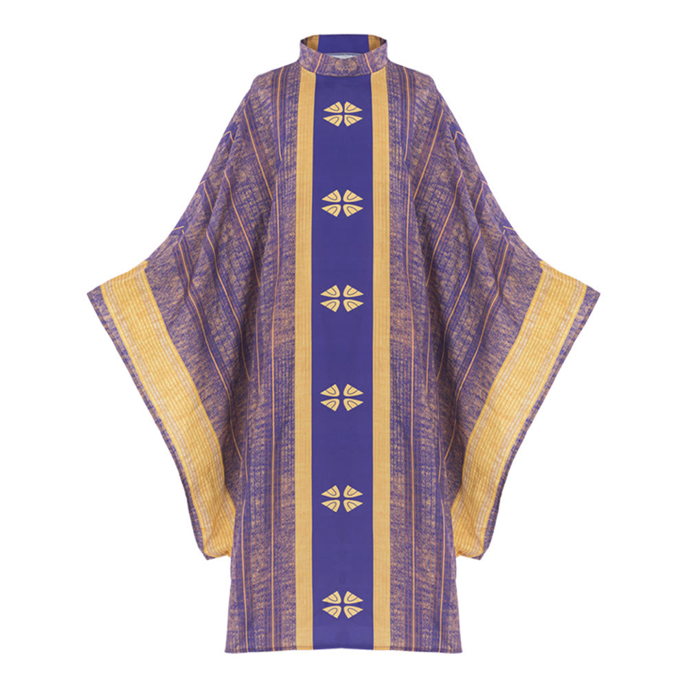 Christianartworkshop Chasuble liturgique pour les cérémonies sacrées - Violet - Taille unique convenant à la plupart des morphologies - image 0